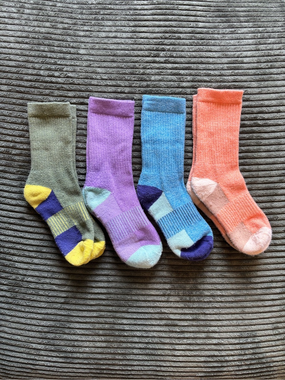 Women's Lightweight Hiking Socks - Olive, Purple, Blue, Coral (Set of 4)